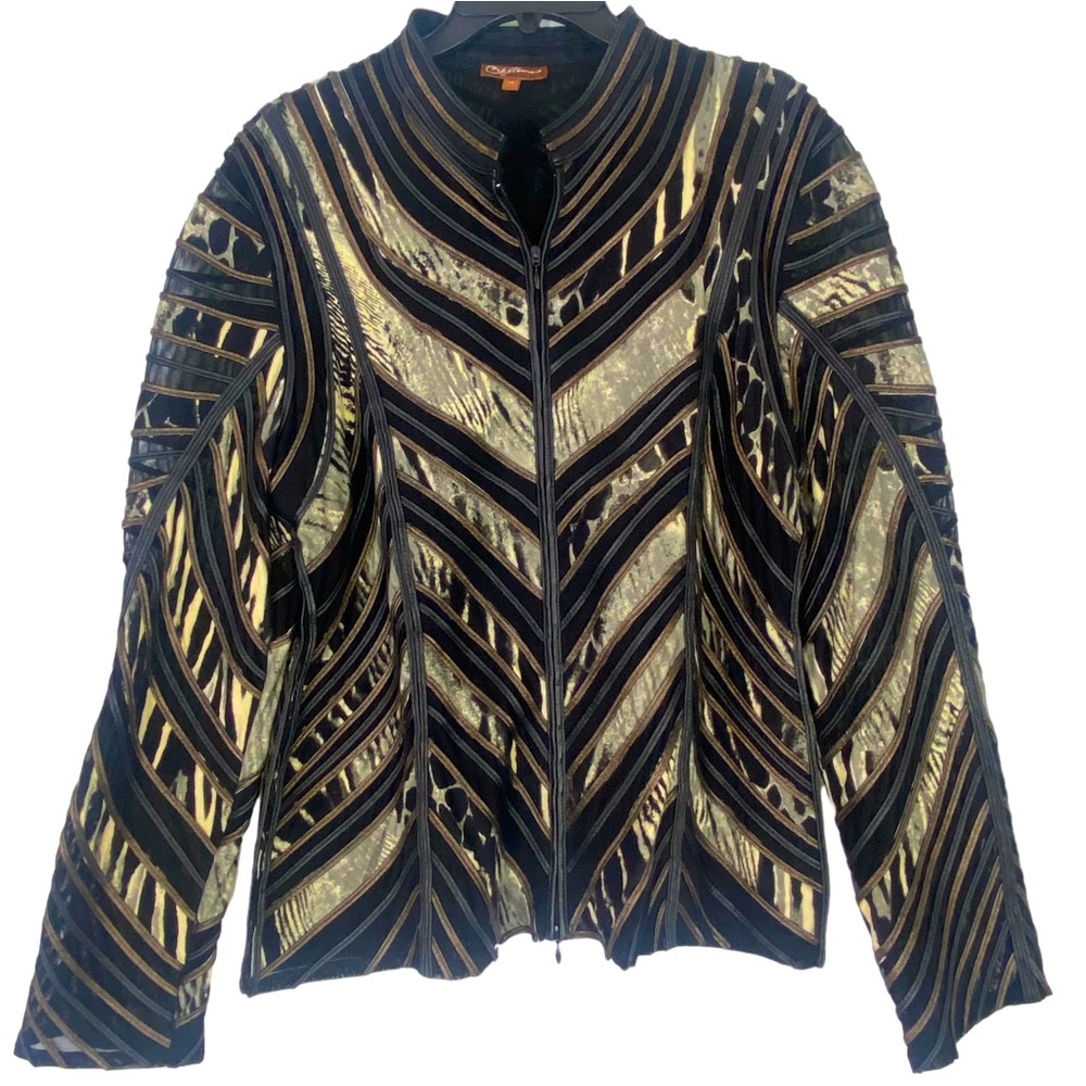 Obstinee by Ika Black & Gold Sheer Jacket